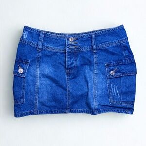 Denim Micro Mini Y2K Skirt With Button Details Women’s Small